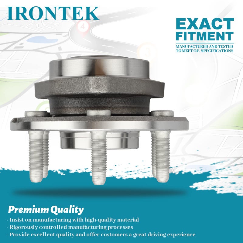 IRONTEK مجموعة محامل العجلات الأمامية/الخلفية IRONTEK 513277 مع ABS 6 مسامير تناسب 09-16 لشيفروليه ترافيرس، 2007-2012 لبويك إنكلايف، 07-16 لجيمس أكاديا، 07-10 لساترن أوتلوك - Image 4